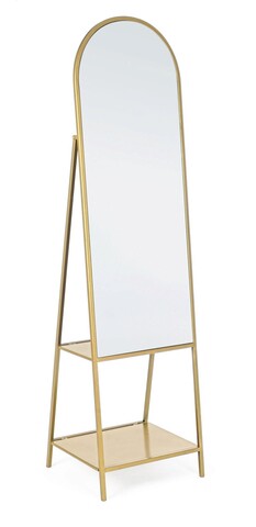 Oglinda de podea arin, bizzotto, 46 x 172 cm, otel/sticla, auriu
