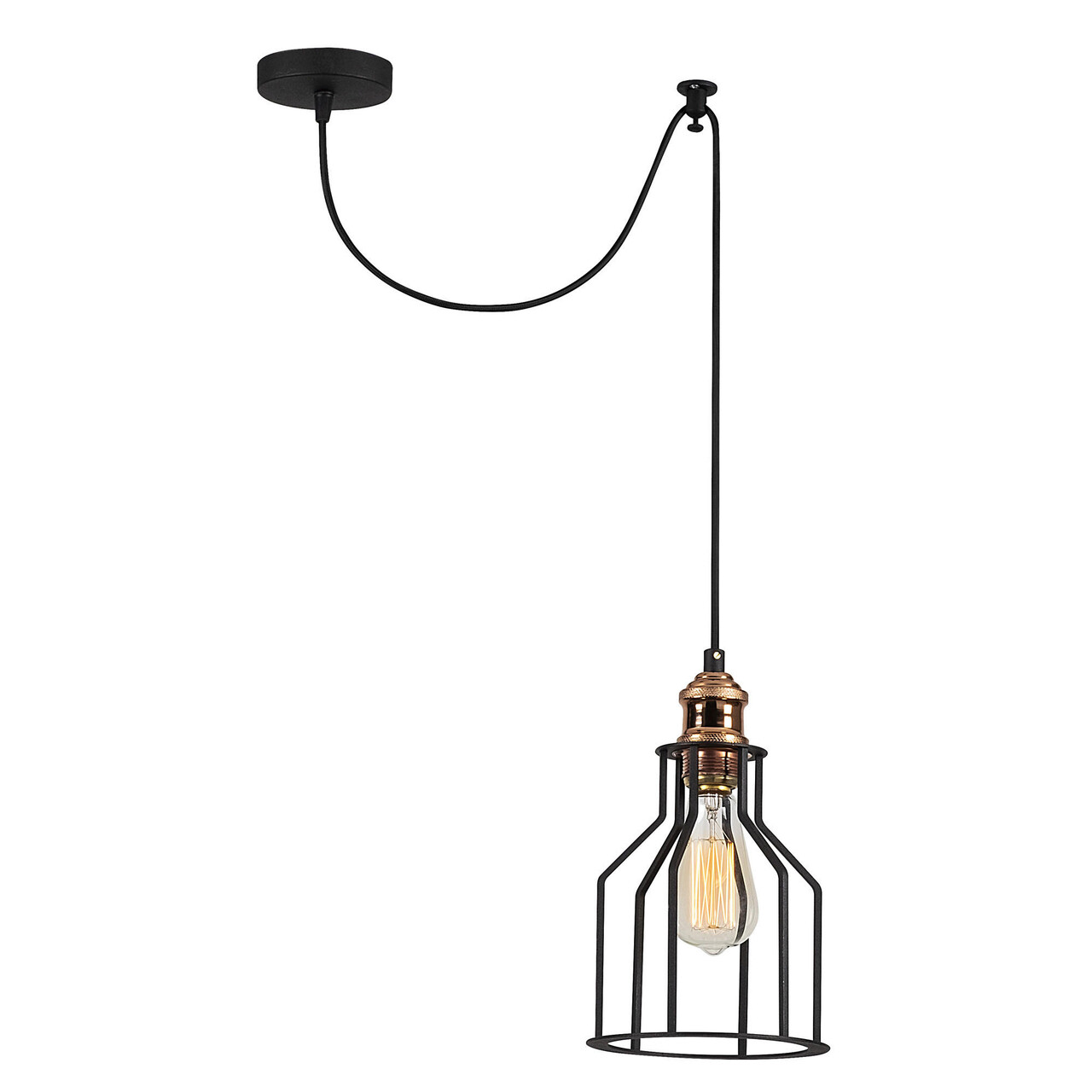 Lustra, Alby, 525NOR1502, Metal, Negru/Bronz - 2 | YEO
