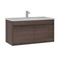 Dulap de baie cu chiuvetă, Hanah Home, Side 100 v3, Maro inchis