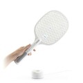 Paleta electrica anti-insecte reincarcabila 2 in 1 cu lumina UV, KL Rak, InnovaGoods, 44.5 x 18 cm, alb/gri