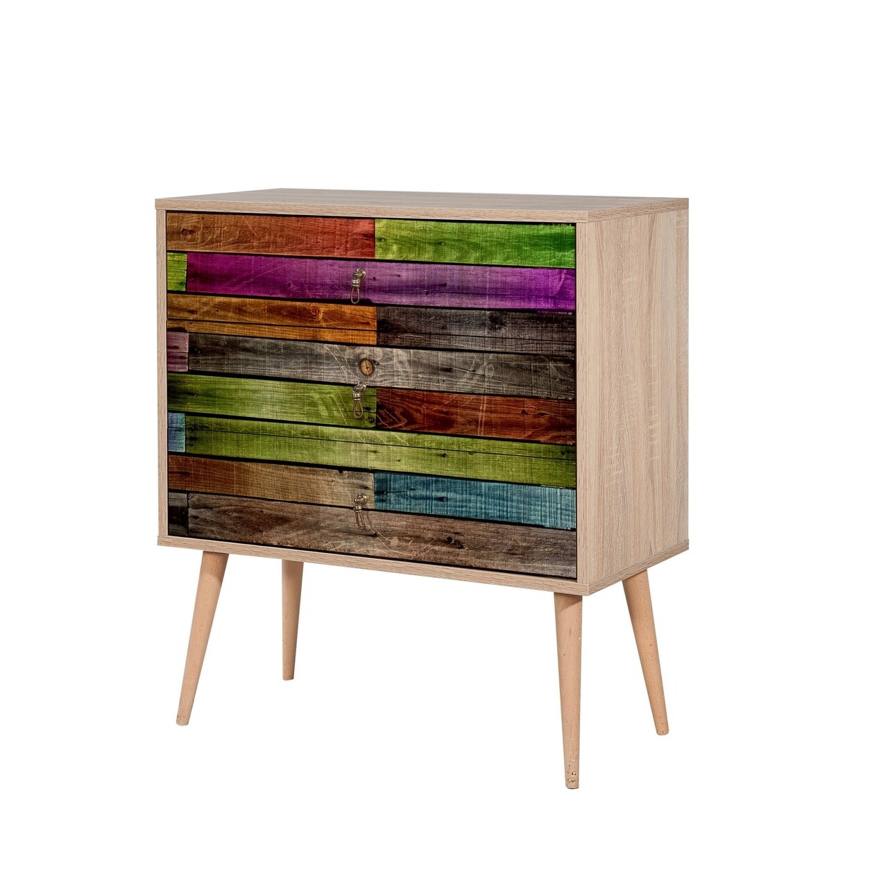 Comoda Cu 3 Sertare Trio 726, Vella, 80x40x90 Cm, Multicolor