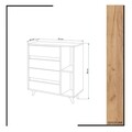 Comoda Tsela, Mod Design, 70x40x86 cm, natural/alb