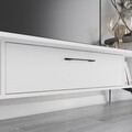 Comoda TV, Decortie, Ada, 188 x 42.6 x 40 cm, pal melaminat, alb/mocha