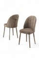 Set scaune 4 piese, Charlotte, Mara, Cappuccino / Chrome