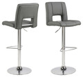 Scaun de bar Sylvia, Actona, 41.5x52x115 cm, rotativ, piele ecologica/otel, gri