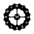 Ceas de perete, Metal Wall Clock 4, Metal, Dimensiune: 48 x 48 cm, Negru