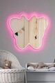 Oglinda cu Iluminare Led, Mirrorland, Butterfly Silver, Oglindă indestructibilă cu obturator, Roz