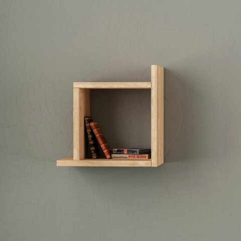 Raft de perete, homitis, box, 30x30x22 cm, stejar