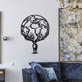 Decoratiune de perete, Confused, metal, 44 x 60 cm, negru