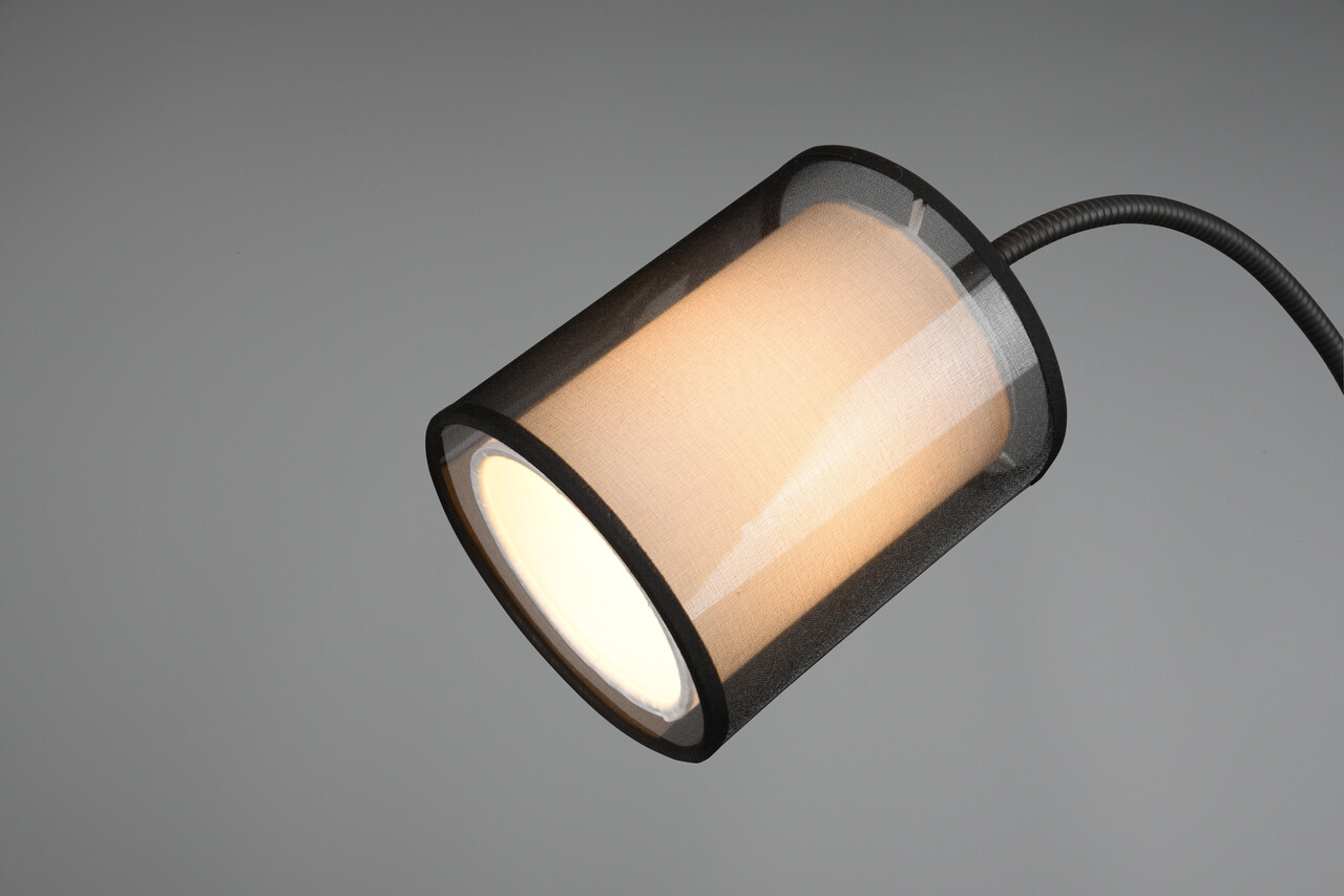 Lampadar Burton, TRIO, 45x170 cm, 60W/40W, 1x E27, 1x E14, metal, negru mat - 1 | YEO
