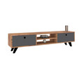 Comoda TV, Puqa Design, Tumuki, 160x37x29.6 cm, PAL, Pin Atlantic / Antracit