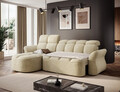 Coltar extensibil stanga 3 locuri ELTAP, Beneth, 301x185x115 cm, lemn/poliester, bej deschis