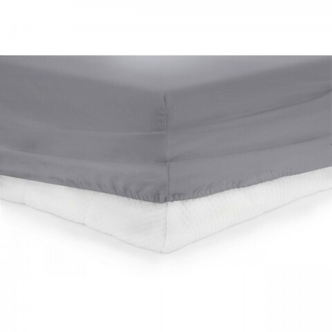 Cearceaf de pat cu elastic Grey Heinner, 90x200 cm, 100% bumbac, gri