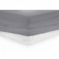 Cearceaf de pat cu elastic Grey Heinner, 90x200 cm, 100% bumbac, gri