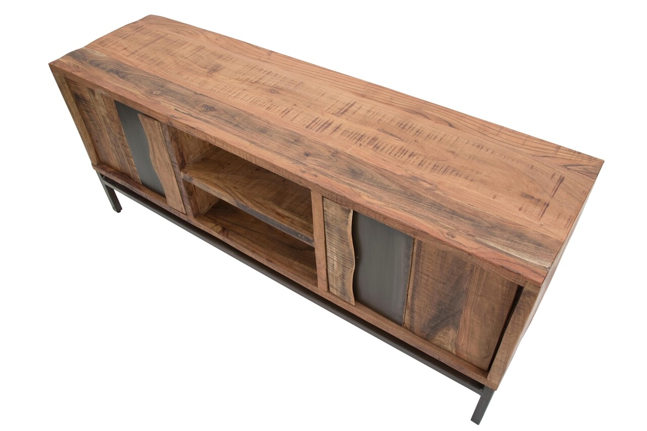 Comoda TV Yellowstone, Mauro Ferretti, 145x40x60 cm, lemn masiv de salcam, maro - 2 | YEO