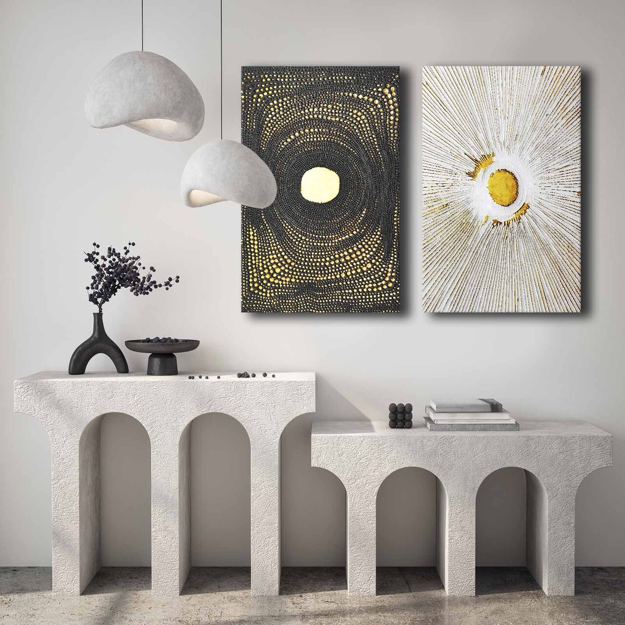 Set 2 tablouri decorative, 2P4570GSC-001, Lemn, Multicolor - view 2