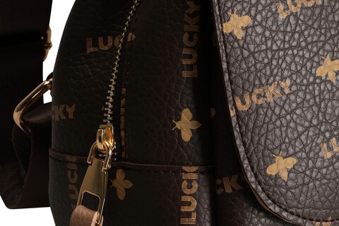 Rucsac, Lucky Bees, 945 Brown, piele ecologica, maro