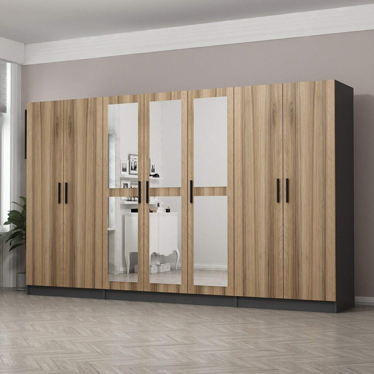 Dulap pentru haine, Minerva, Kale, 315x210x52 cm, PAL, Iată-l - 1 | YEO