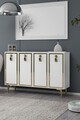 Consola, Hanah Home, 8186KM-64, 120x75x29.6 cm, PAL , Alb/Auriu