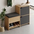 Pantofar, Decortie, Haven Shoe Bench, PAL, Antracit / Stejar