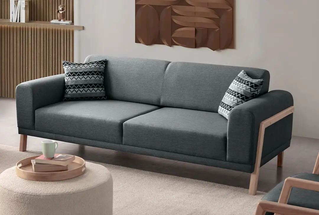 Canapea 3 locuri, Atelier del Sofa, 752EST1116, Frame: 70% HORNBEAM/30% MELAMINE COATED CHIPBOARD, Antracit