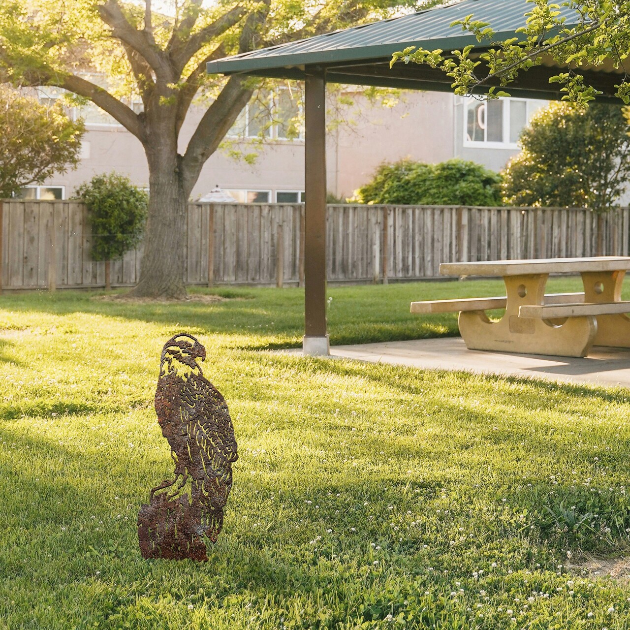 Obiect decorativ de grădină, Spy 02, 40x36 cm, Maro antichizat - imagine 2