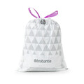 Set 40 saci de gunoi, Brabantia, PerfectFit, marimea C, 10-12 L, nailon, alb