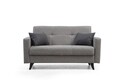 Canapea extensibilă cu 2 locuri, Misty, 730MST1105, Cadru: METAL/LEMN, Gri deschis