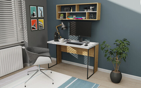 Birou, retricy, bronx, 120x59.6x114.2 cm, pal, stejar alb