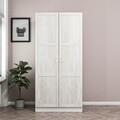 Dulap pentru haine, Minerva, Kale Chain Antique White, 90x210x52 cm, PAL, Alb