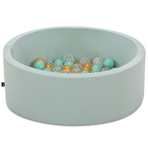 Piscina cu bile, Bubble Pops v14, 150 bile, Ø85 x 30 cm, bumbac/plastic, menta 150