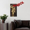 Decoratiune de perete, Banksy, Dimensiune: 62 x 70 cm, Nuc / Maro / Roșu