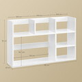 Corp biblioteca / raft de organizare birou si bucatarie, Vasagle, 80x20x50 cm, PAL, maro rustic