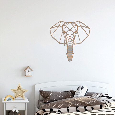 Decoratiune de perete, Elephant 2, Metal, Dimensiune: 46 x 46 cm, Cupru