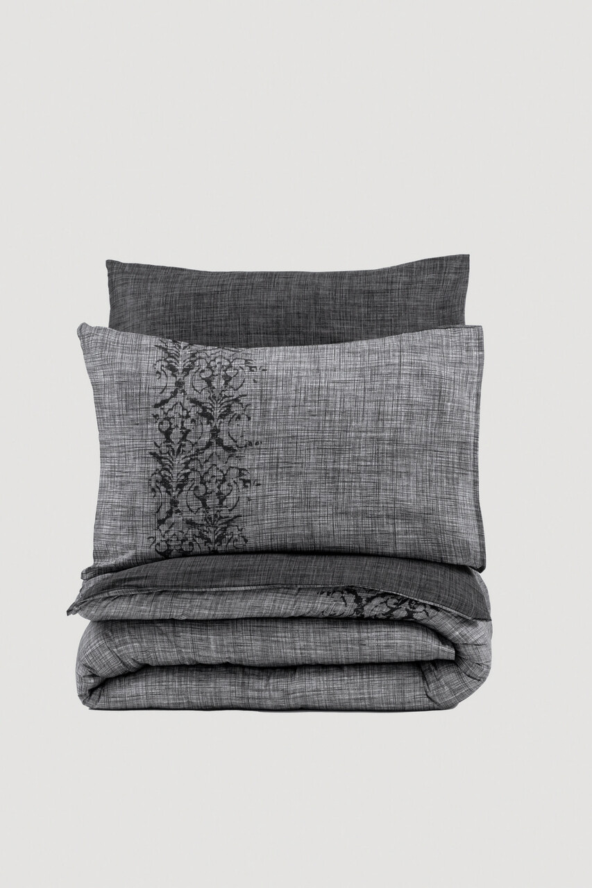 Lenjerie de pat dubla, Sooty - Grey, Cotton Box, Bumbac Ranforce