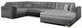 Coltar extensibil dreapta 5 locuri ELTAP, Damario, 338x189x78 cm, lemn/poliester, gri deschis/gri inchis