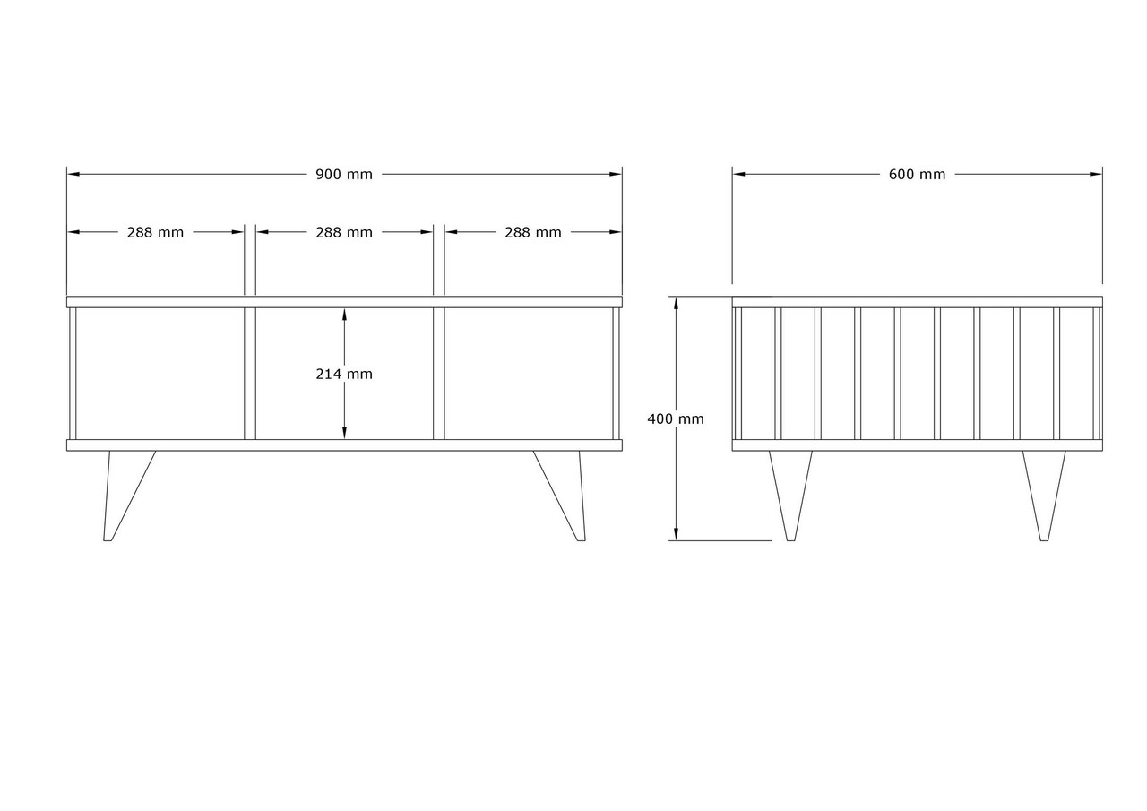 Masuta de cafea, Asse Home, Bert, 90x40x60 cm, Alb
