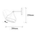 Aplica de perete, Yildo - 6902, Opviq, 17 x 28 x 28 cm, 1 x E27, 40W, alb/auriu