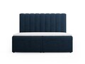 Pat continental cu saltea, topper si lada depozitare, 180x200 cm, Micadoni Home, Kelp-138, tesatura structurata chenille, albastru regal