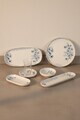 Set de mic dejun, Hermia, 208PEK1138, Portelan, Platou cu măsline: 25 cm (2 bucăți), Alb/Albastru