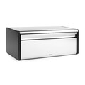 Cutie pentru paine, Brabantia, Fall Front Brilliant, 46.5x25x18.7 cm, otel, argintiu lucios/negru