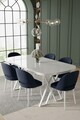Set masa si scaune (7 piese), Hanah Home, Arvon, Alb / Antracit