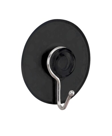 Set 4 agatatori cu ventuza, wenko, 4.2 x 4.8 x 2 cm, plastic, negru