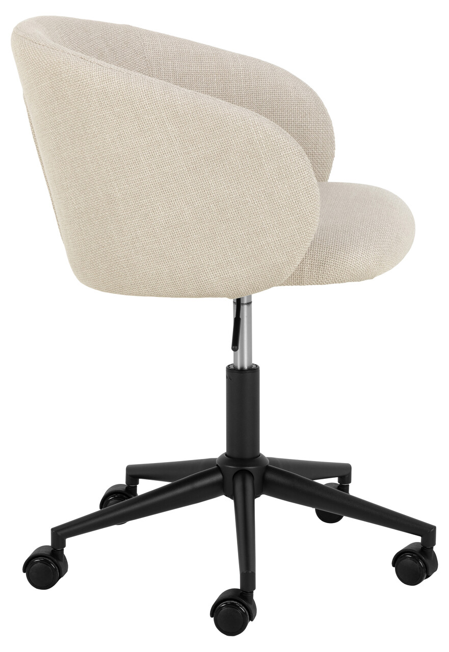 Scaun de birou Eleanor, Actona, 56x57x83 cm, rotativ, tesatura structurata/otel, bej - view 6