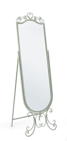 Oglinda de podea Harriet, Bizzotto, 51 x 50 x 165 cm, otel, verde sage 165