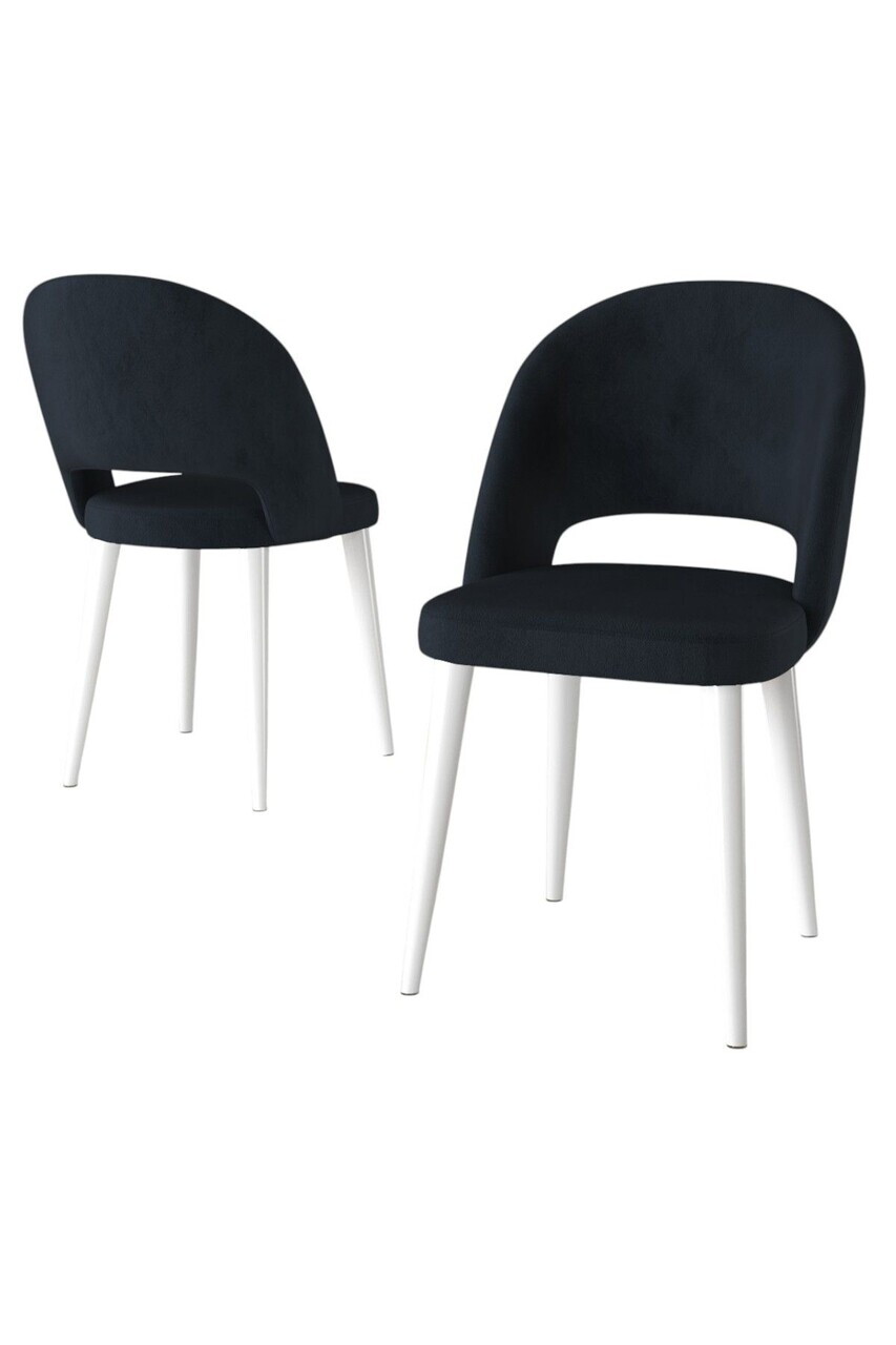 Set scaune 6 piese, Hanah Home, Pane, Antracit/Alb — imaginea 2