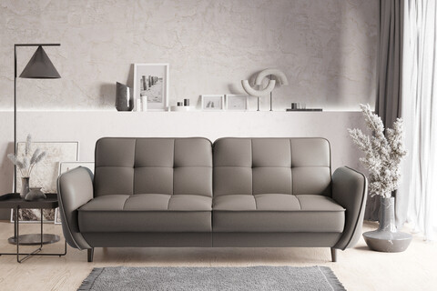 Canapea extensibila 3 locuri ELTAP, SO-BEL-07SAV, Bellis, 220x90x83 cm, lemn/poliester, gri inchis