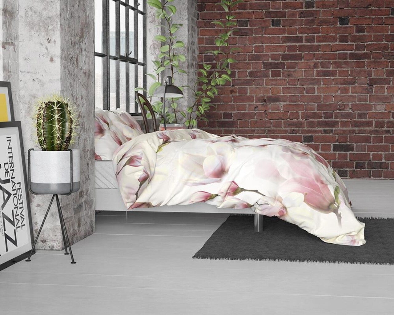 Lenjerie De Pat Dubla Satin Olivia Touch Pink, Dreamhouse, 3 Piese, 200x220 Cm, Bumbac Satinat, Multicolora