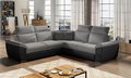 Coltar extensibil 5 locuri ELTAP, Fed-33, Federico, 266x266x102 cm, lemn/poliester, gri inchis/negru