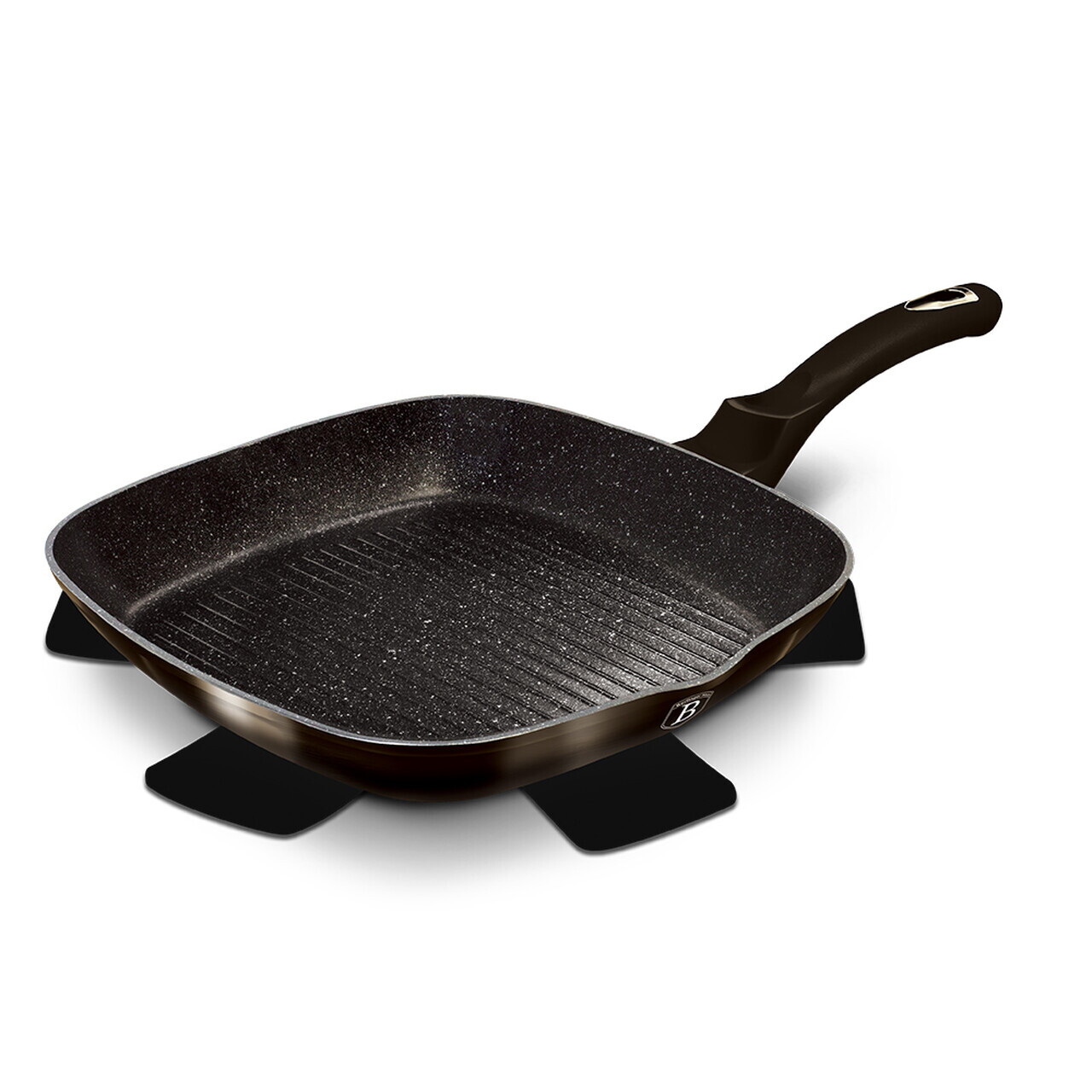 Tigaie grill Berlinger Haus, Shiny Black, 28 cm, 2.1 L, aluminiu forjat, negru - view 8